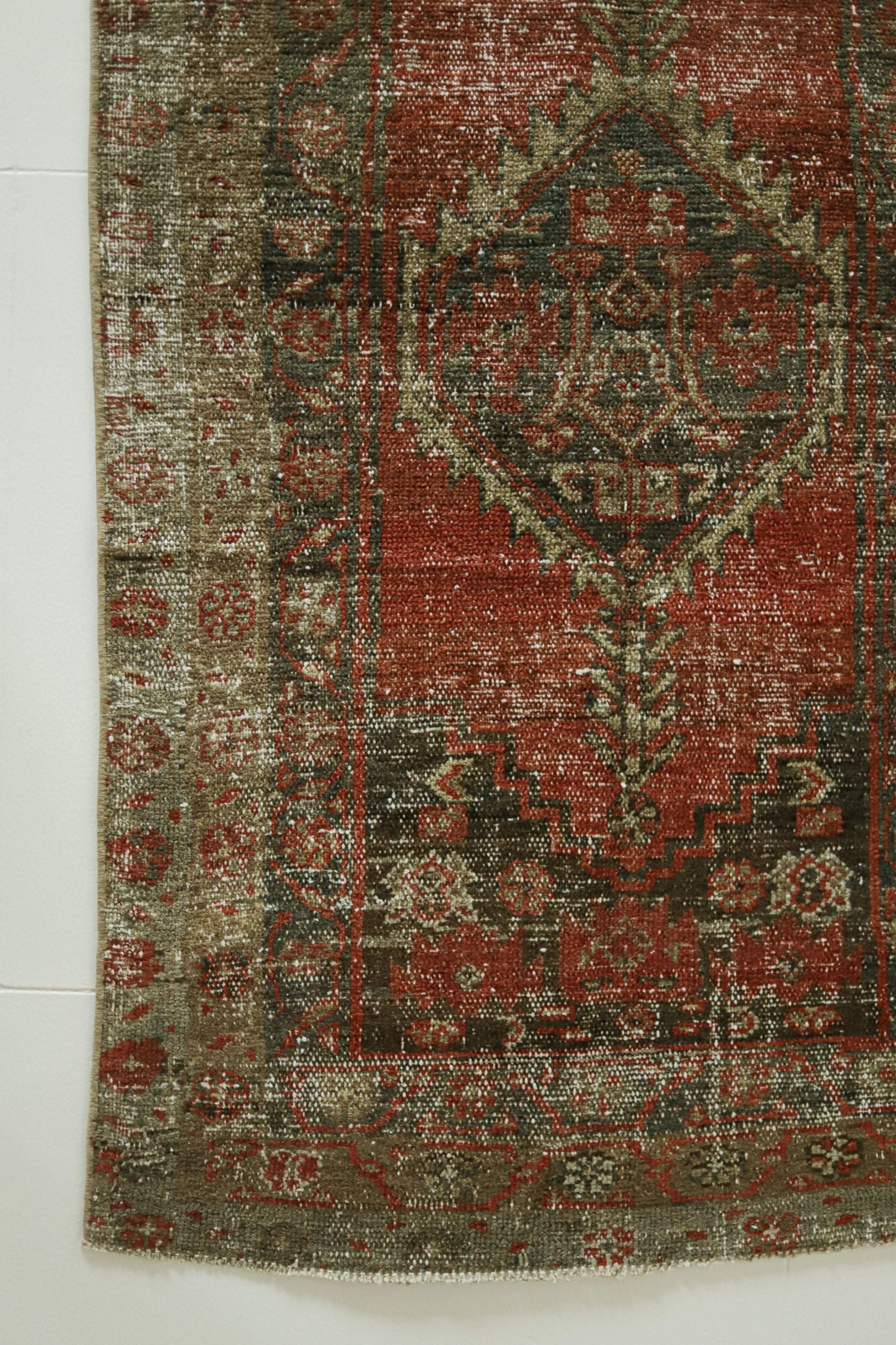 District Loom 1920s Antique Persian Heriz Karaja Runner Rug 2'7" x 10'3"