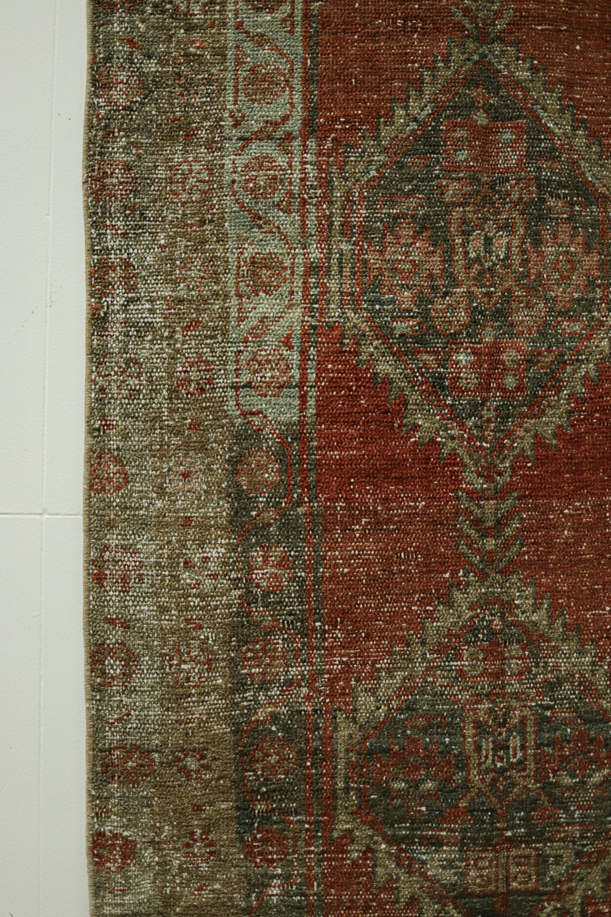 District Loom 1920s Antique Persian Heriz Karaja Runner Rug 2'7" x 10'3"