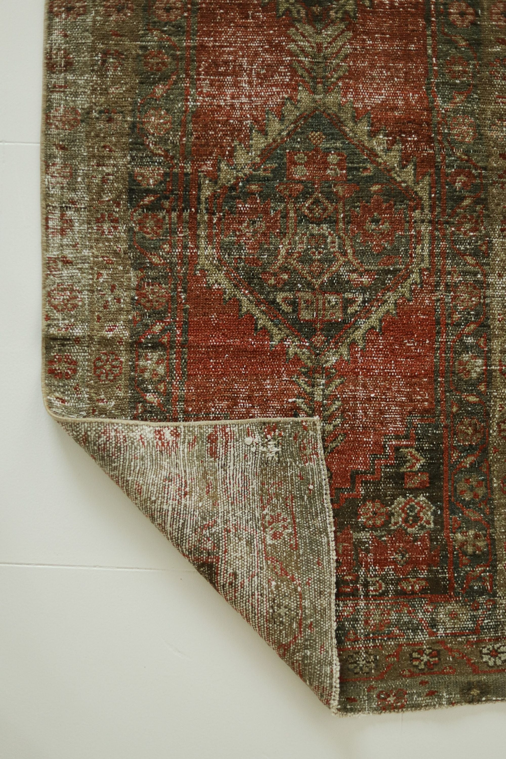 District Loom 1920s Antique Persian Heriz Karaja Runner Rug 2'7" x 10'3"