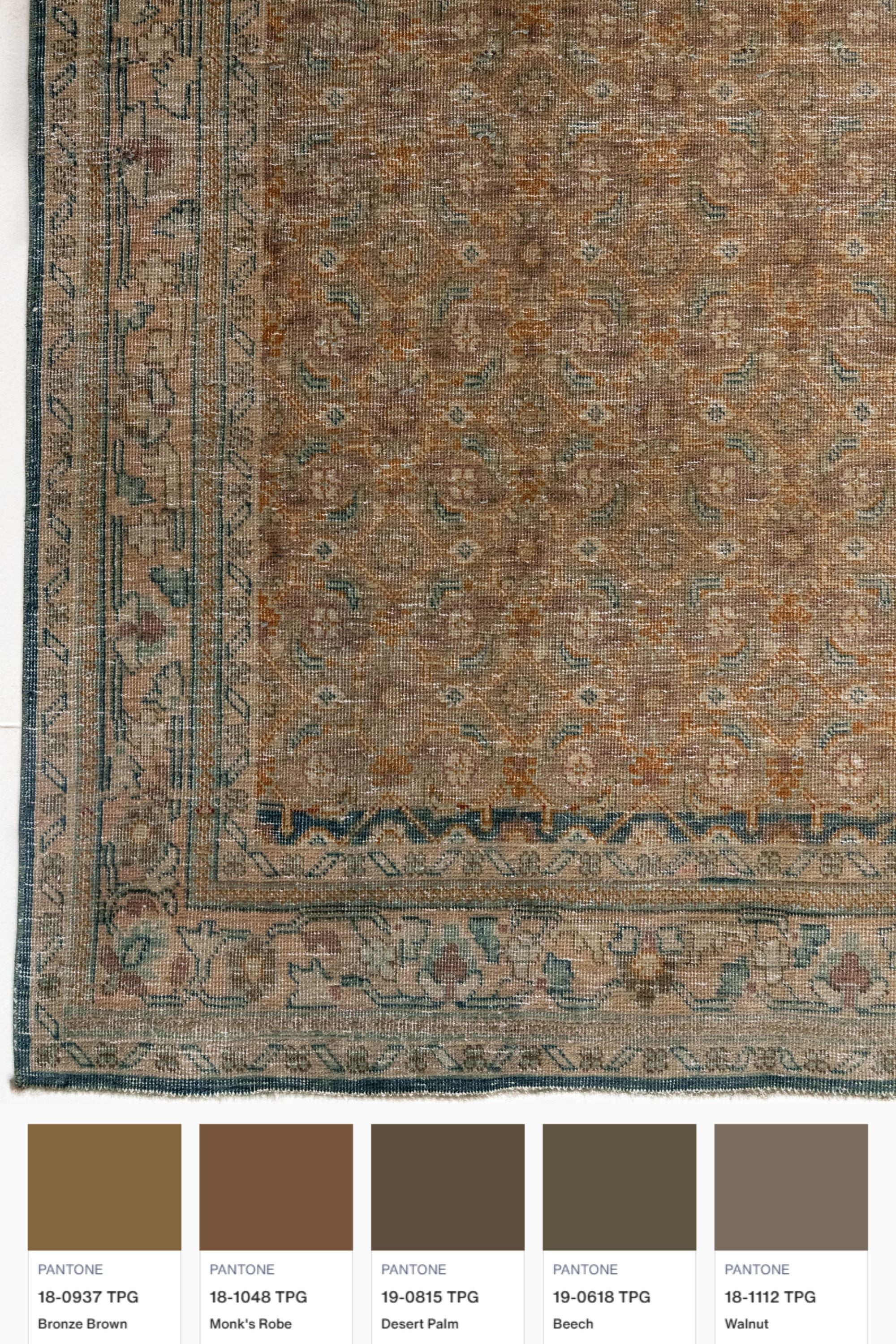 District Loom 1930s Vintage Persian Hamadan Runner Rug 3'5" x 10'7"