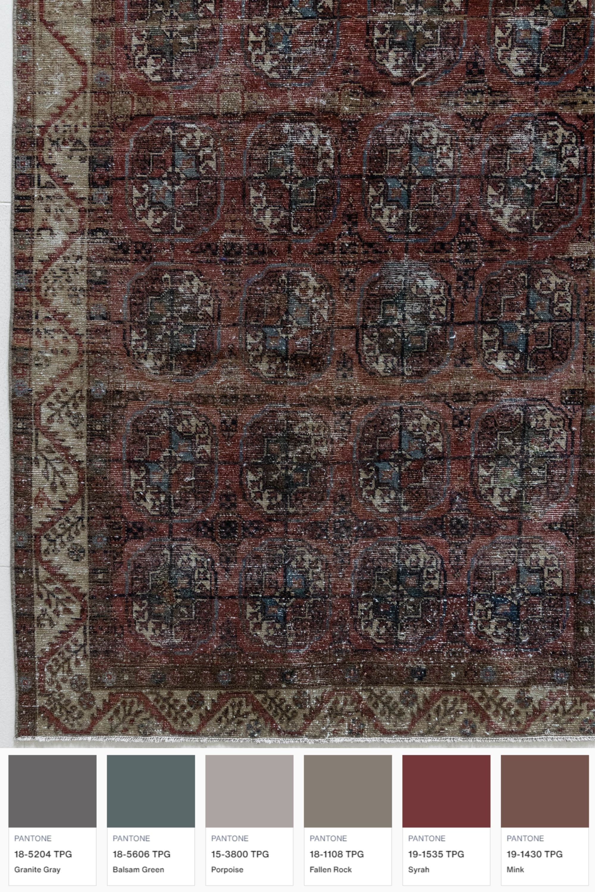 District Loom 1920s Antique Uzbekistan Bokhara Scatter Rug 3'8" x 6'11"