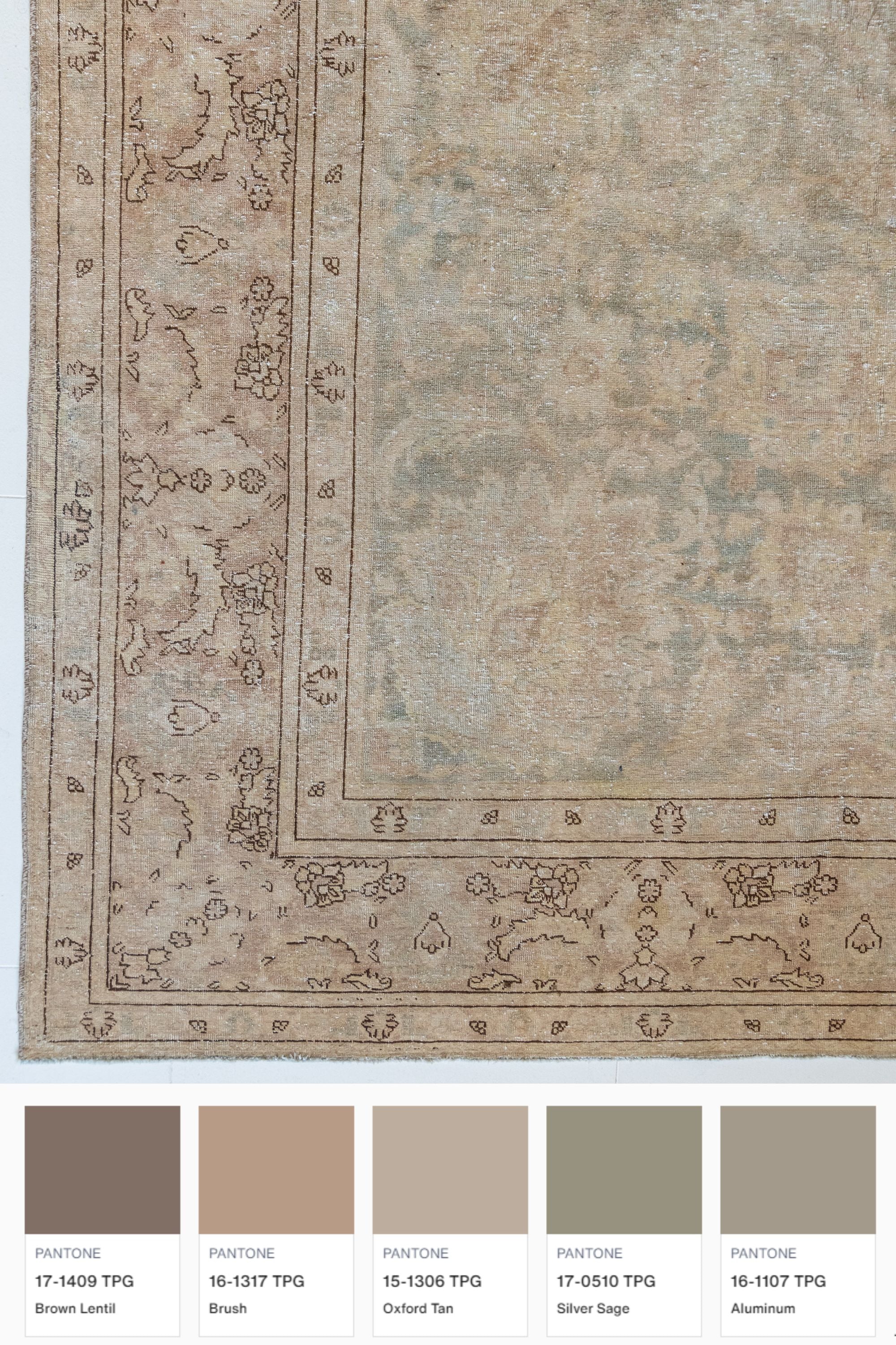 District Loom 1920s Antique Persian Tabriz Area Rug 9'5" x 12'9"