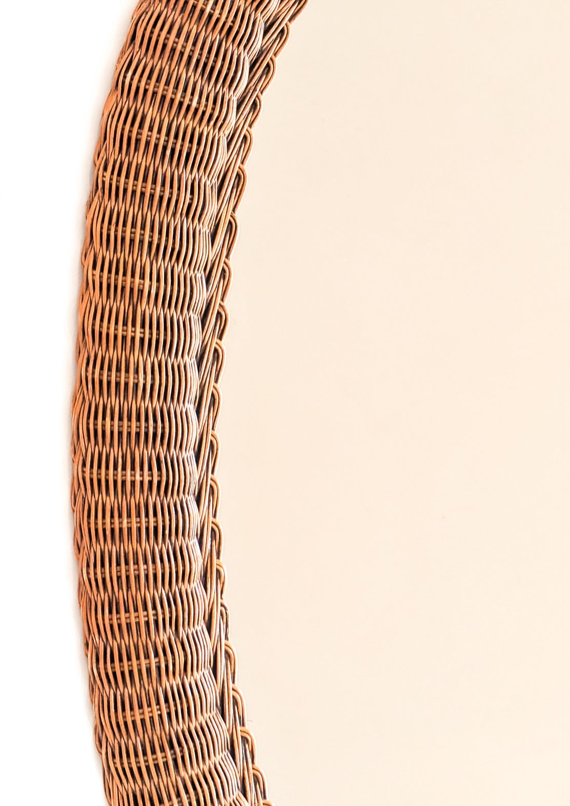 Large Vintage Oval Wicker Mirror