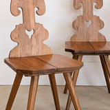 Vintage Wooden Tyrolean Brutalist Folk Art Chair