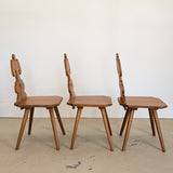 Vintage Wooden Tyrolean Brutalist Folk Art Chair