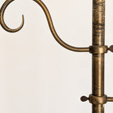 Heavy Adjustable Vintage Thonet-Style Brass Coat Rack with Hat Hook