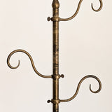 Heavy Adjustable Vintage Thonet-Style Brass Coat Rack with Hat Hook