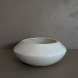 Large Vintage Creamy White Angled Vase