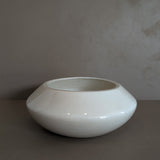 Large Vintage Creamy White Angled Vase