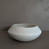 Large Vintage Creamy White Angled Vase