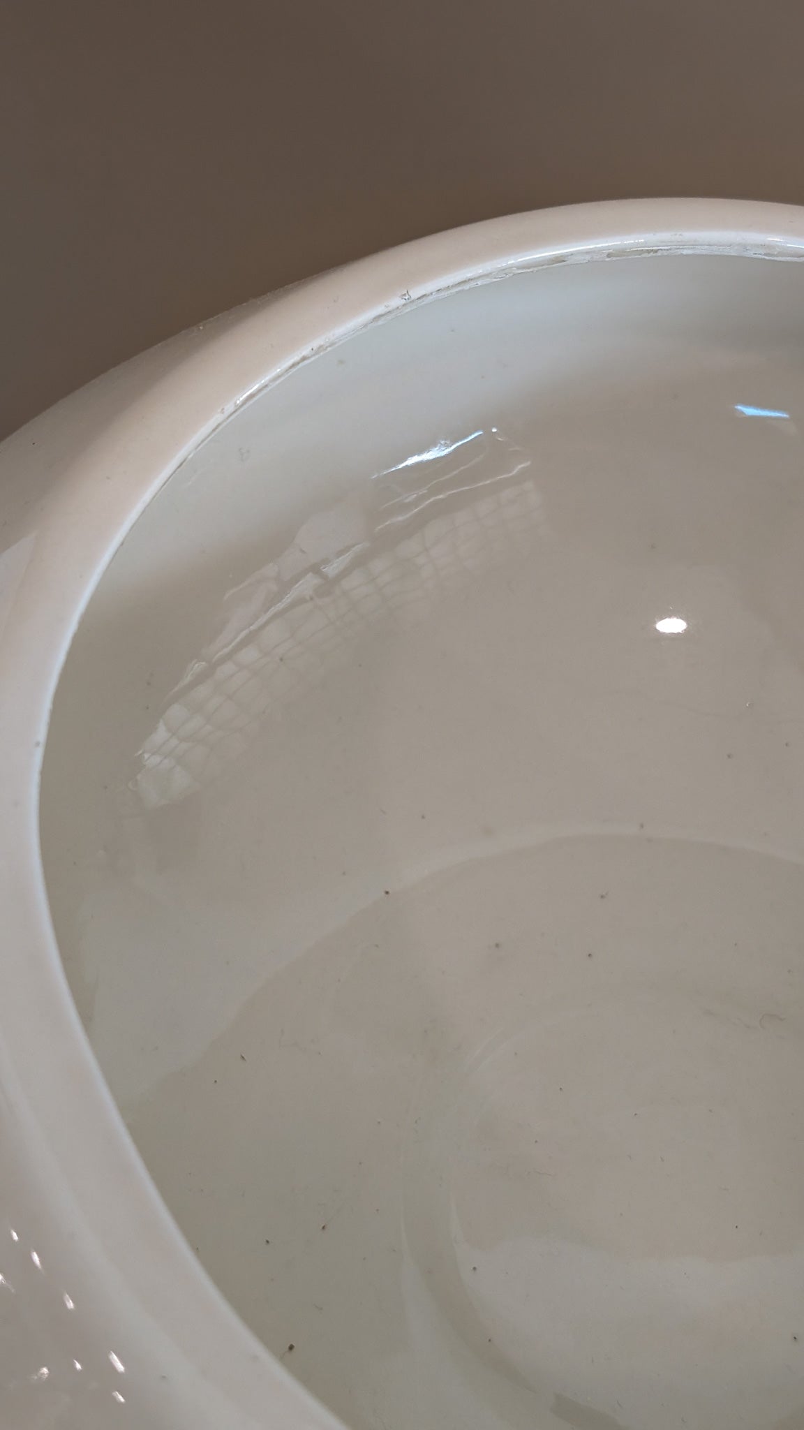 Large Vintage Creamy White Angled Vase