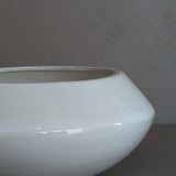 Large Vintage Creamy White Angled Vase