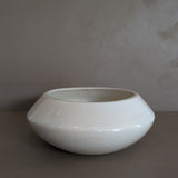 Large Vintage Creamy White Angled Vase
