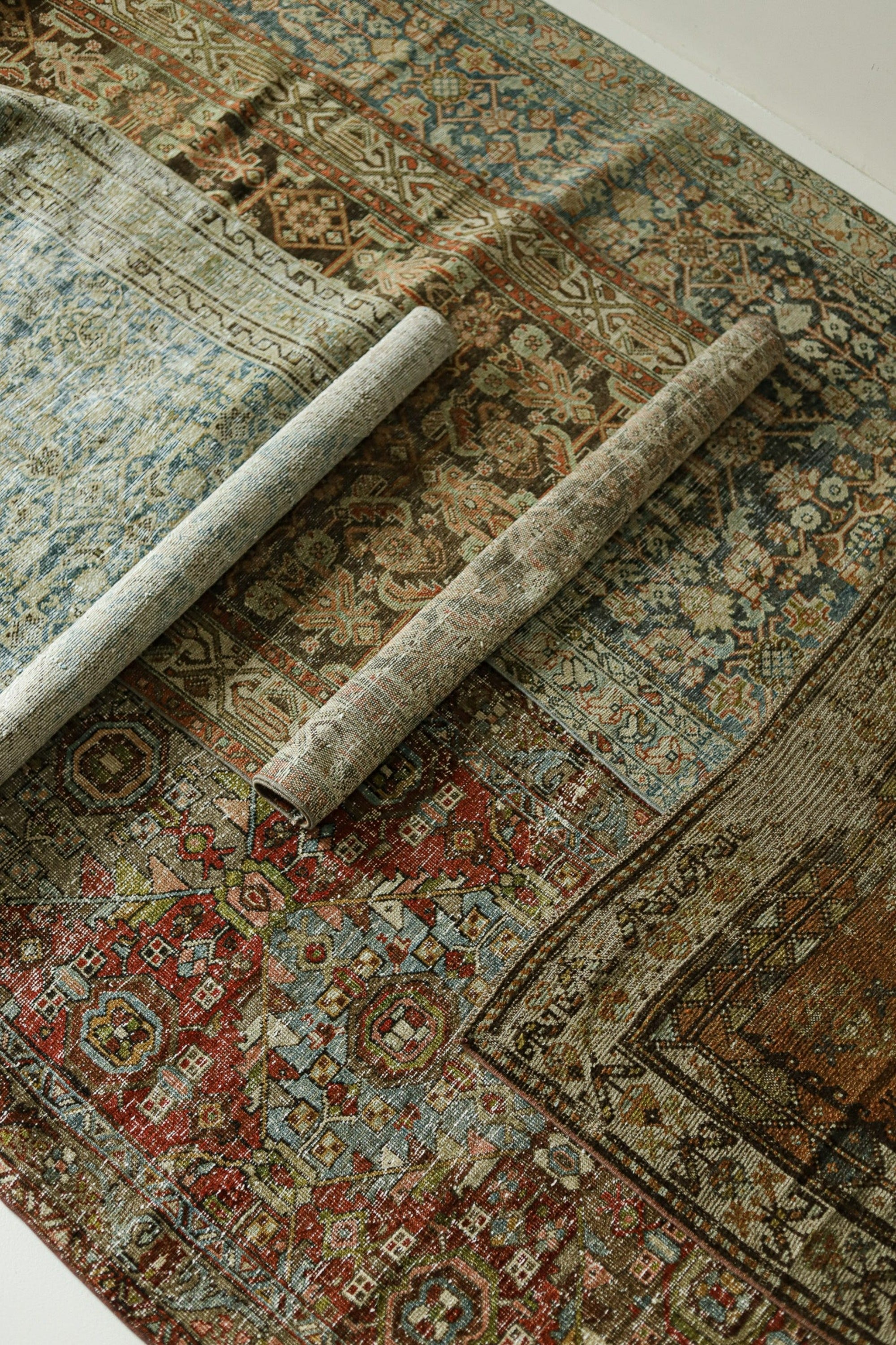 District Loom 1920s Antique Persian Heriz Karaja Runner Rug 2'7" x 10'3"
