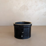 Antique Dark Brown Salt-Glazed Crock