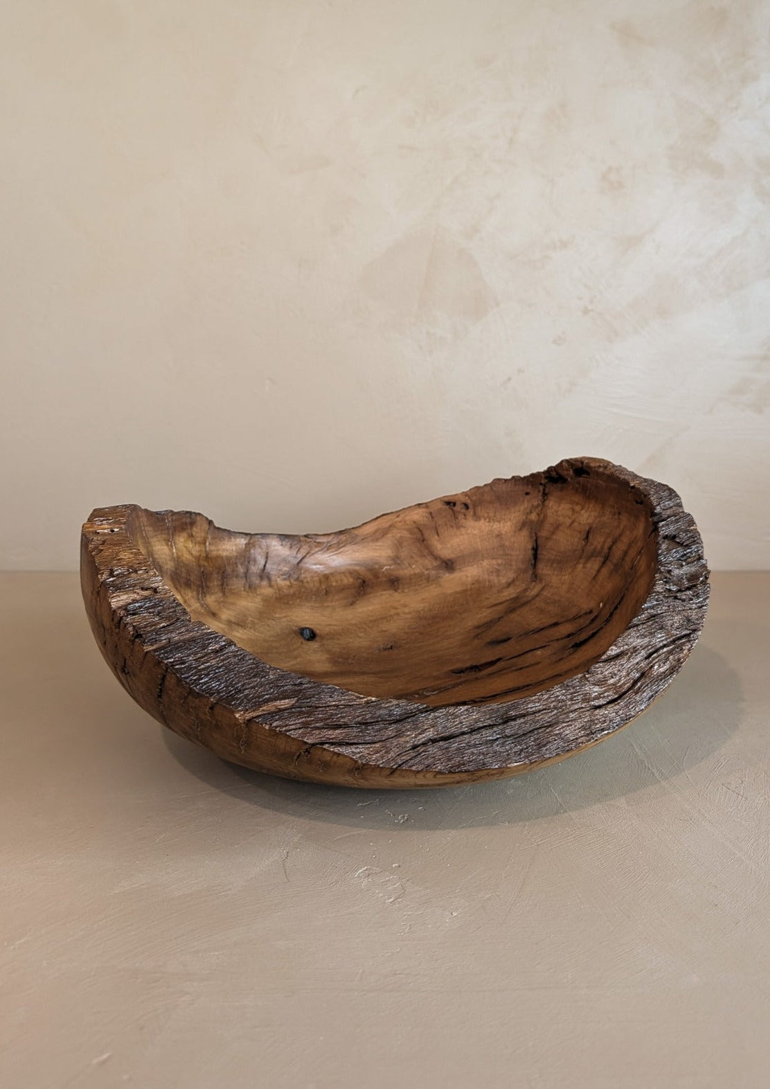 Hand-turned Live Edge Black Oak Wooden Bowl #2