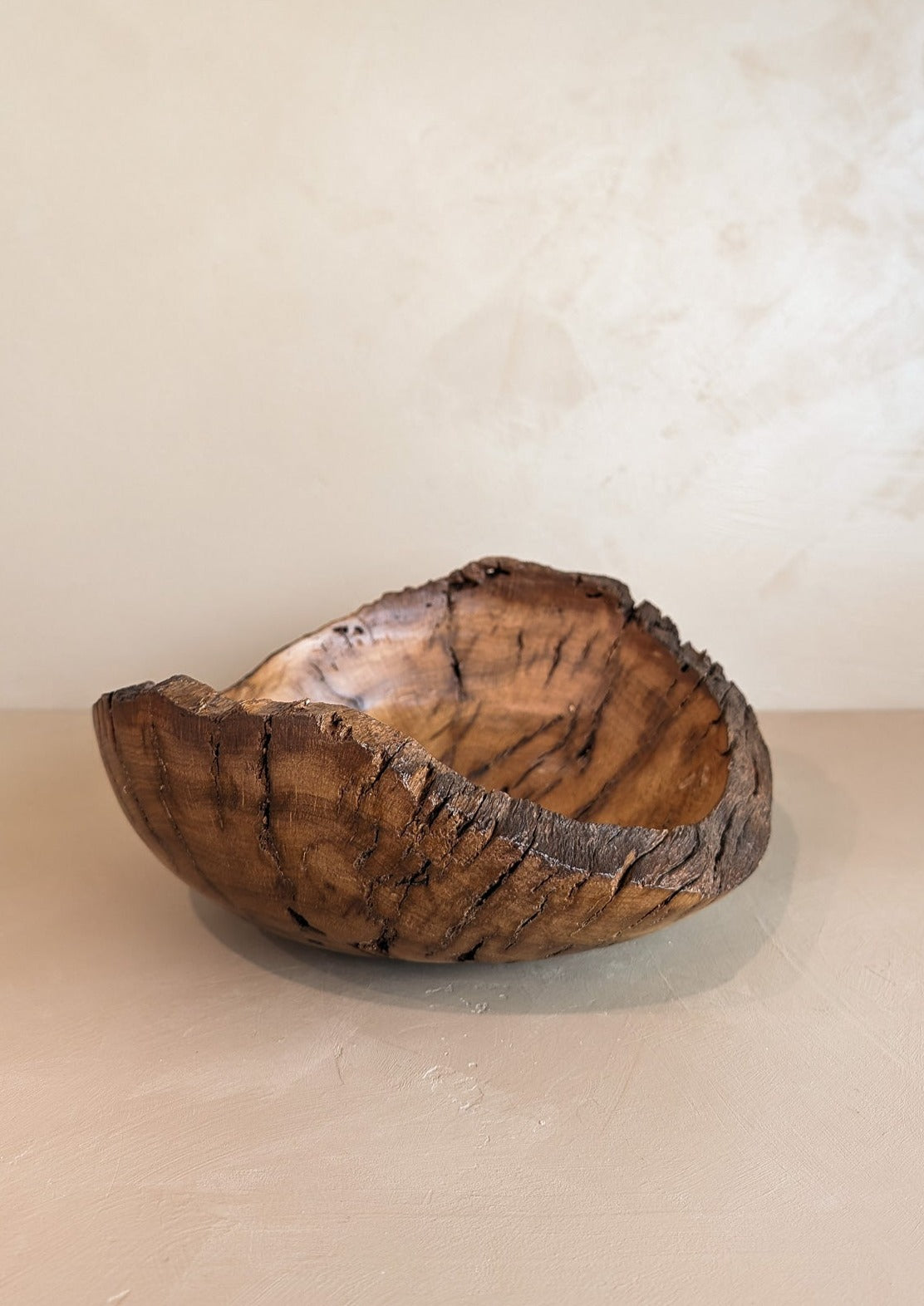 Hand-turned Live Edge Black Oak Wooden Bowl #2