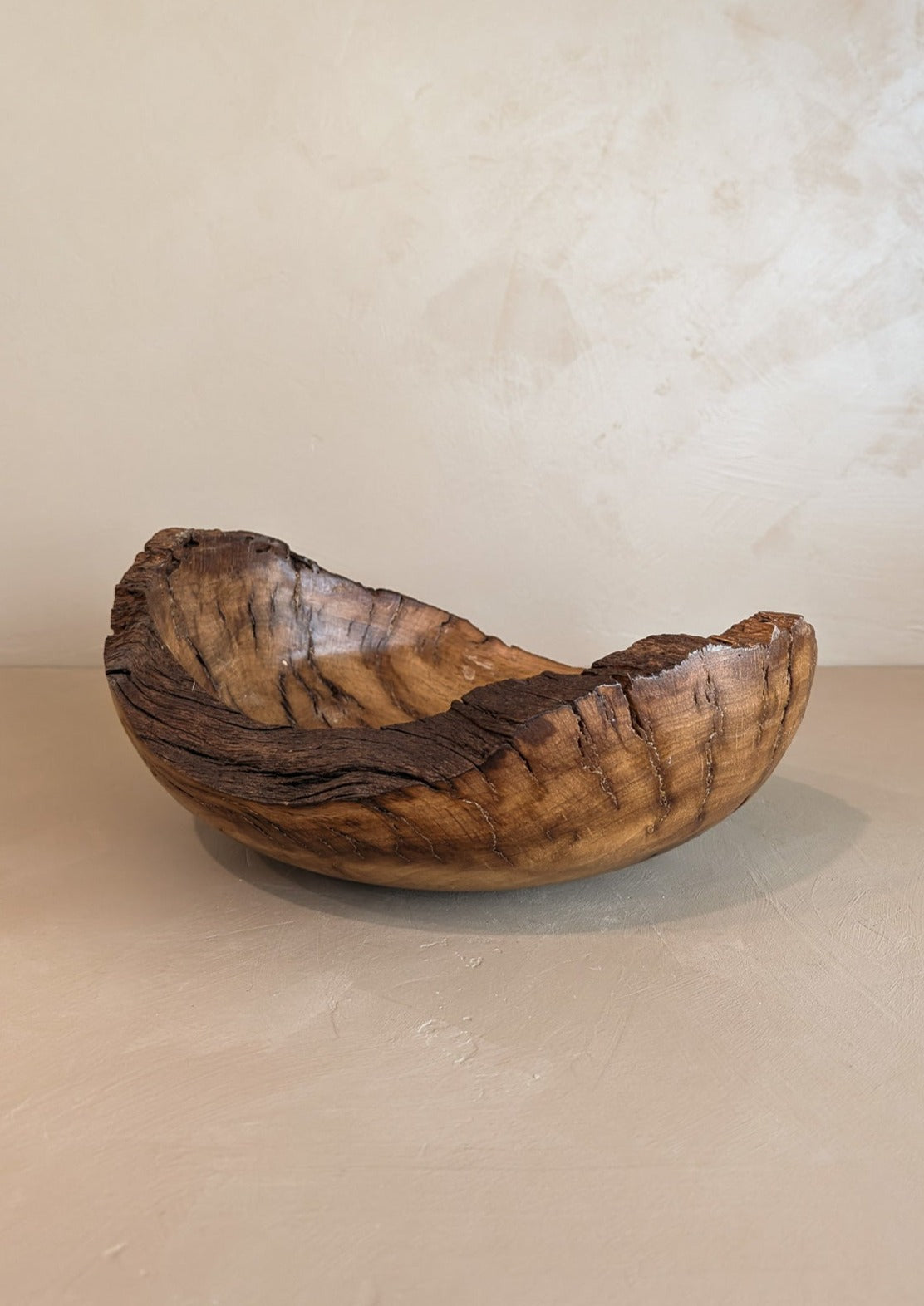 Hand-turned Live Edge Black Oak Wooden Bowl #2