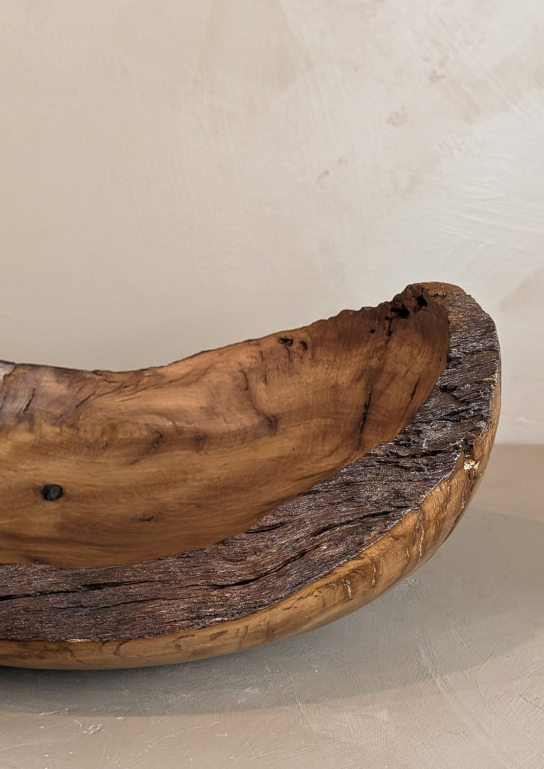Hand-turned Live Edge Black Oak Wooden Bowl #2