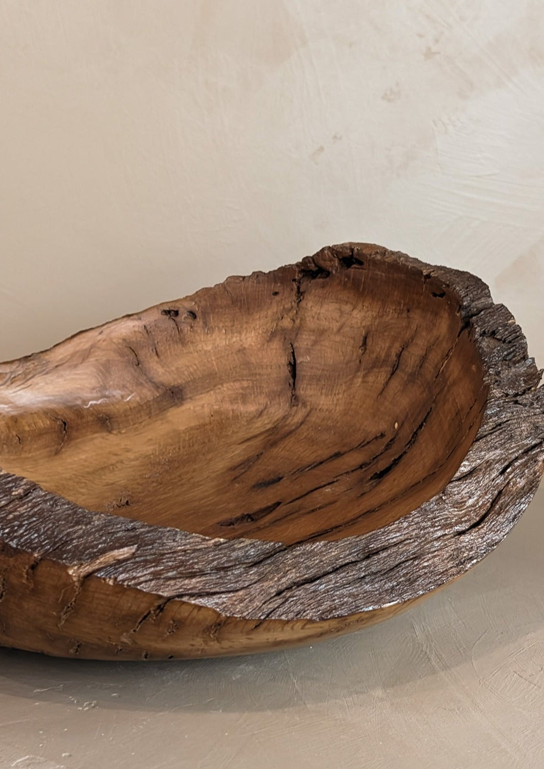 Hand-turned Live Edge Black Oak Wooden Bowl #2