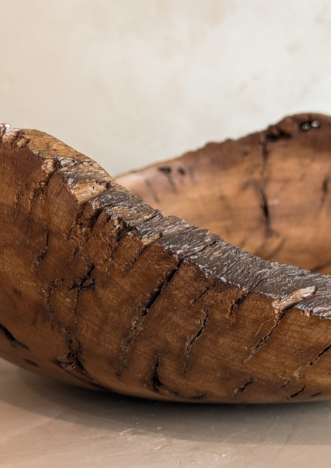 Hand-turned Live Edge Black Oak Wooden Bowl #2