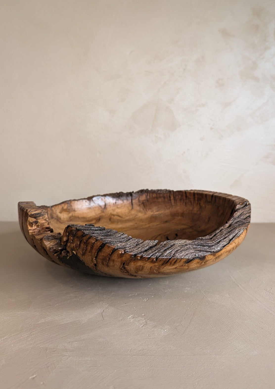 Hand-turned Live Edge Black Oak Wooden Bowl #1