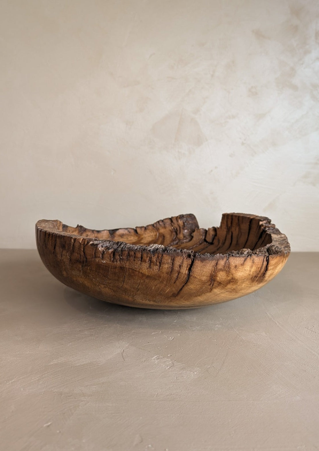 Hand-turned Live Edge Black Oak Wooden Bowl #1