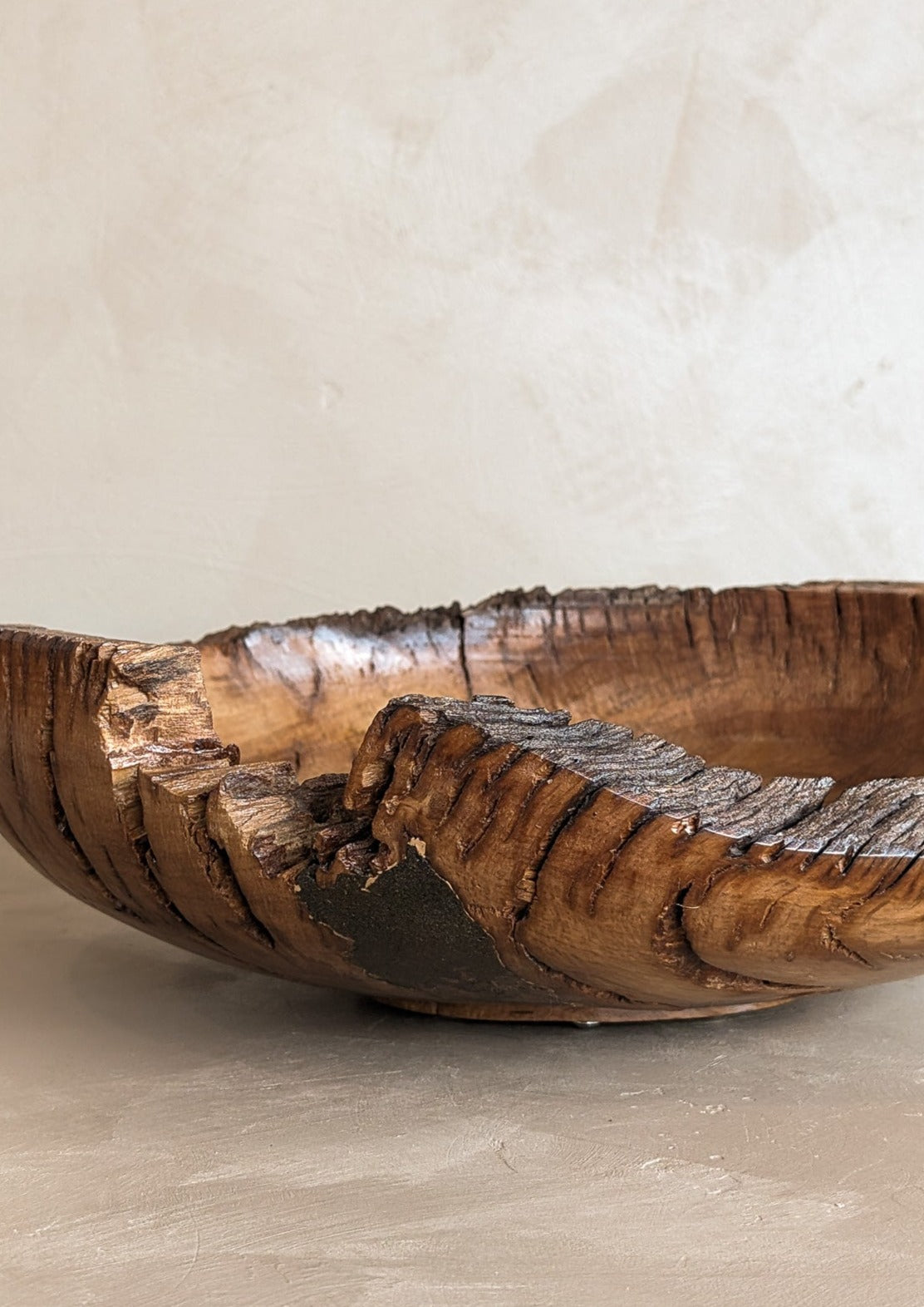 Hand-turned Live Edge Black Oak Wooden Bowl #1
