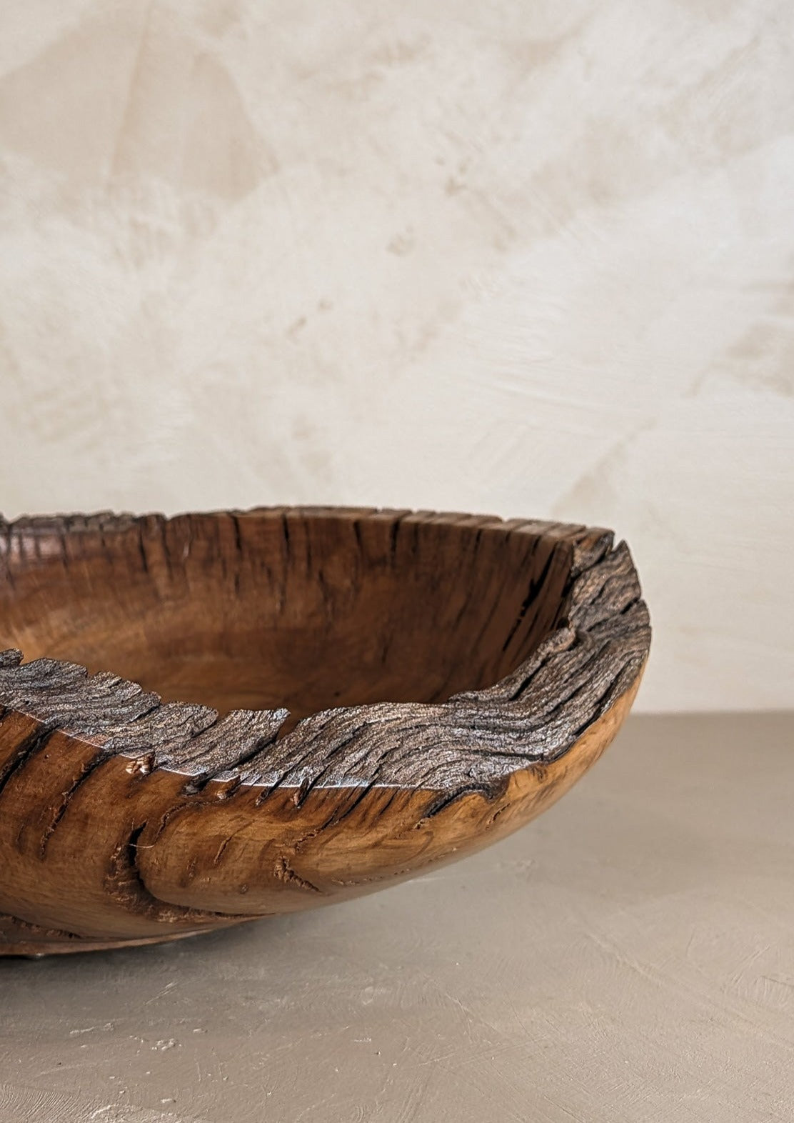 Hand-turned Live Edge Black Oak Wooden Bowl #1