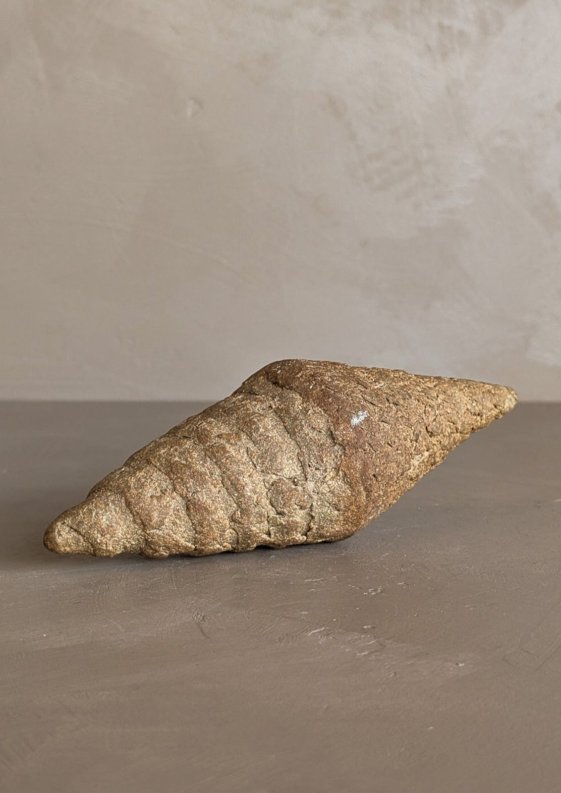 Handmade Neutral Textured Clay Rattle