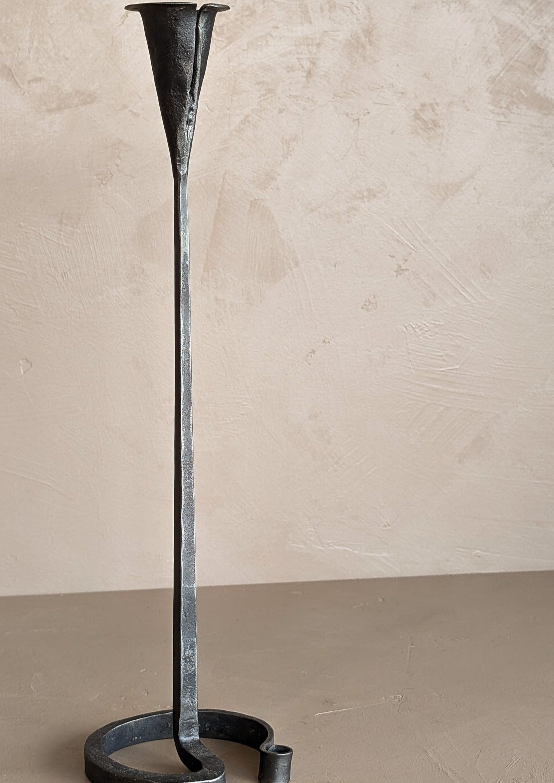 Signed Swedish Ingvar Westling Hand-forged Candlestick