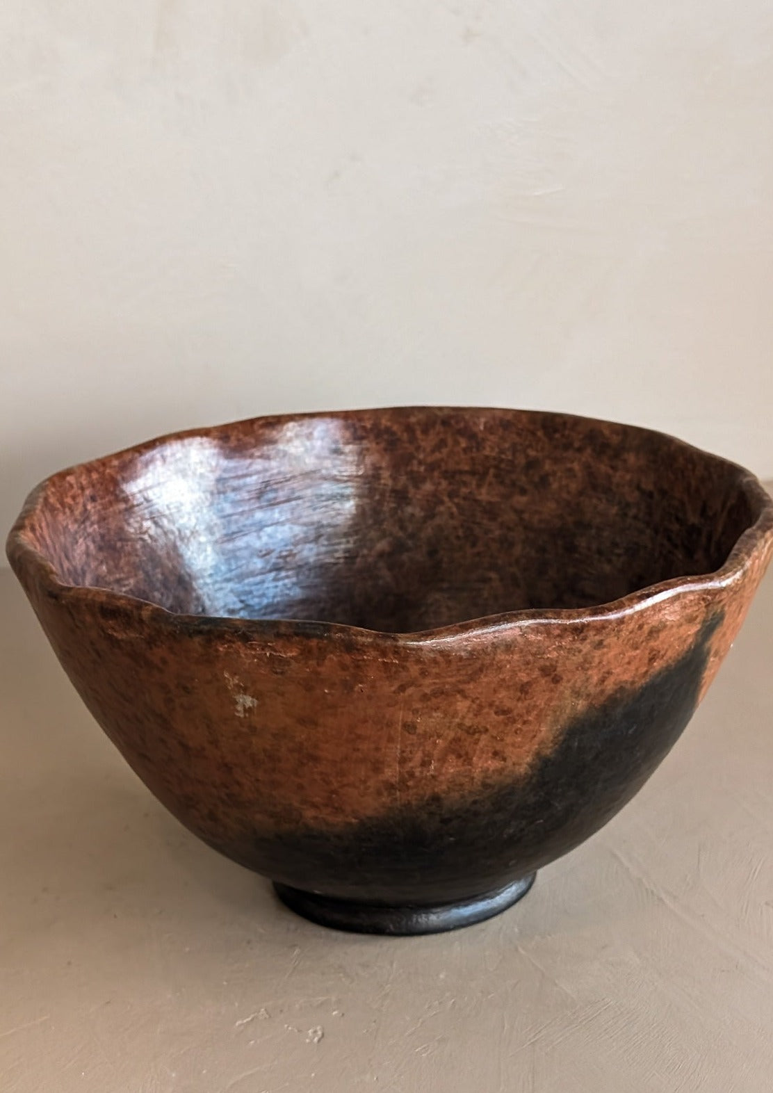 Handmade Mexican Wavy Rimmed Pottery Bowl