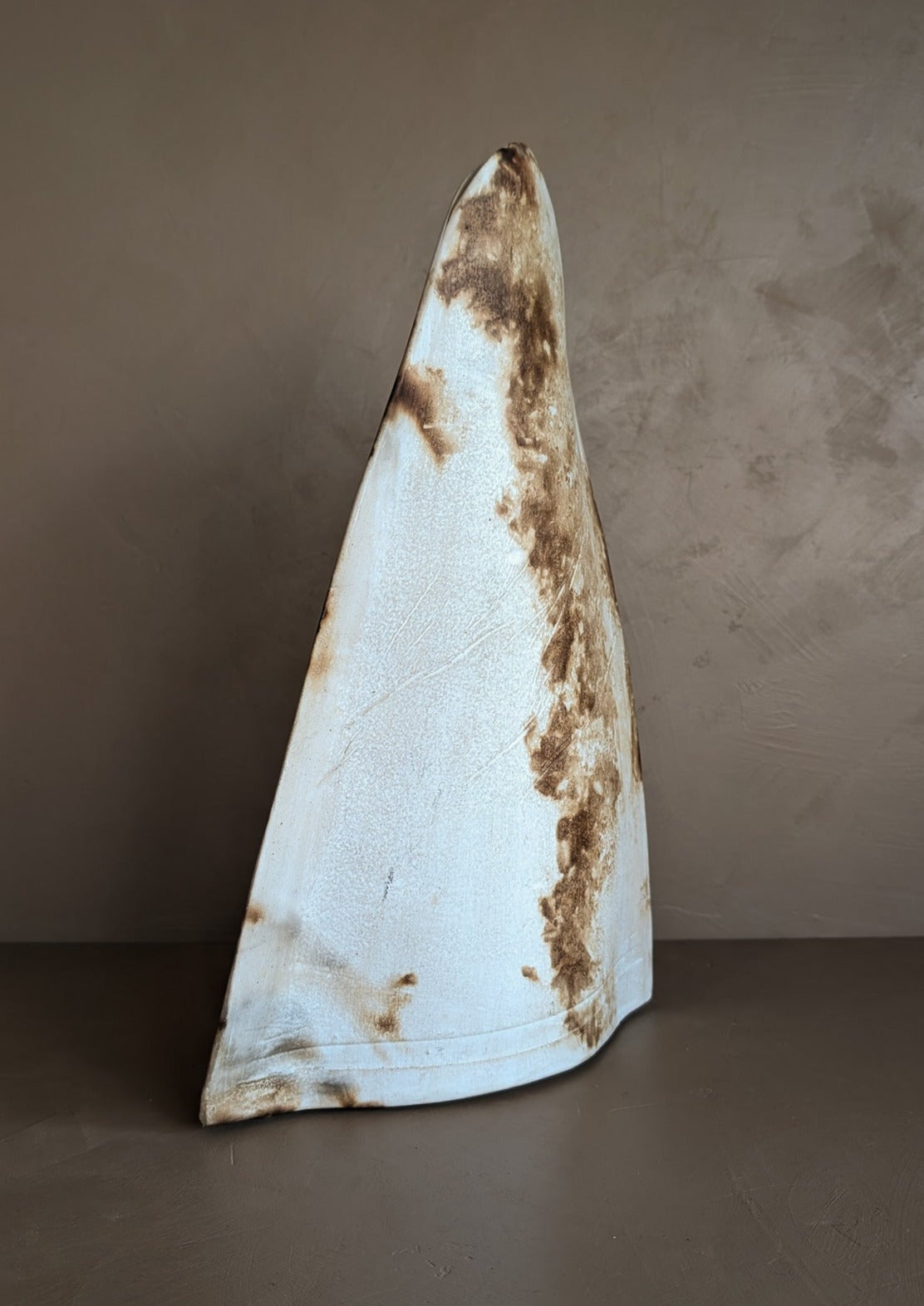 Neutral Signed Slab Pottery Sculptural Vessel