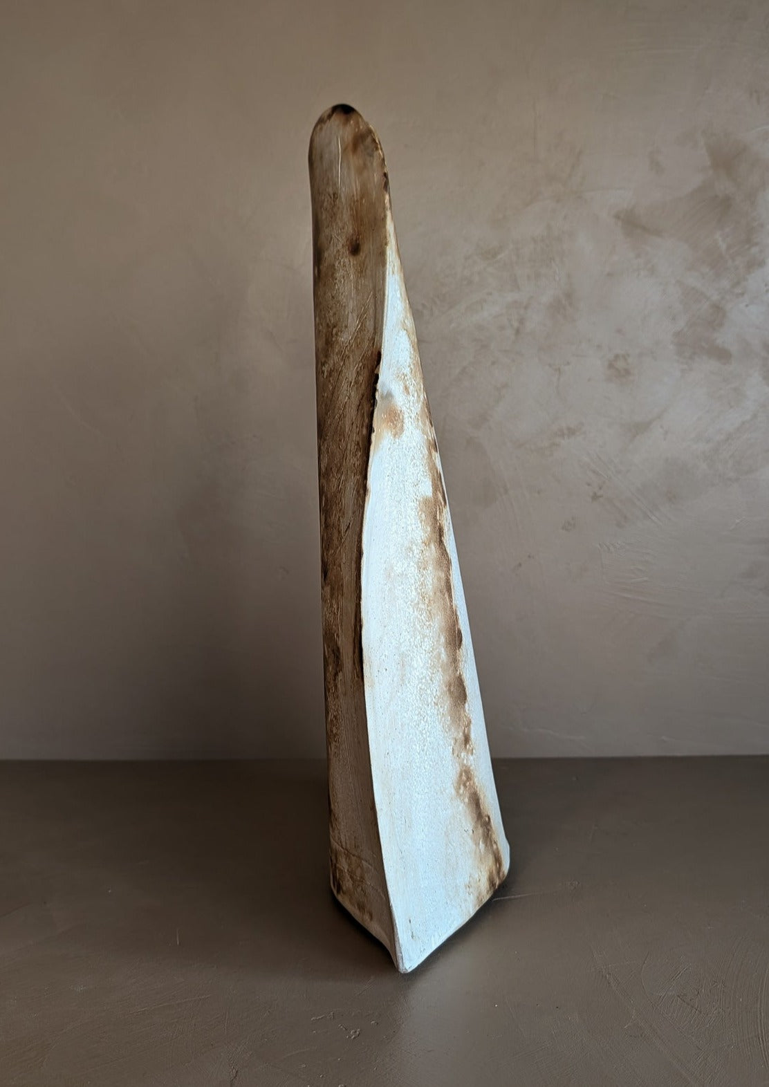 Neutral Signed Slab Pottery Sculptural Vessel