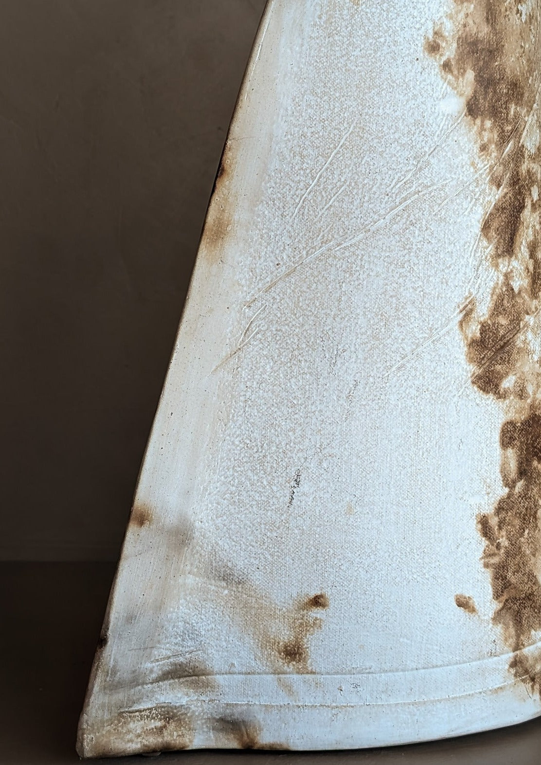 Neutral Signed Slab Pottery Sculptural Vessel