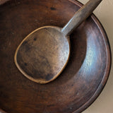 Vintage Hand-turned Wooden Butter/Dough Bowl with Butter Paddle