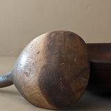 Vintage Hand-turned Wooden Butter/Dough Bowl with Butter Paddle