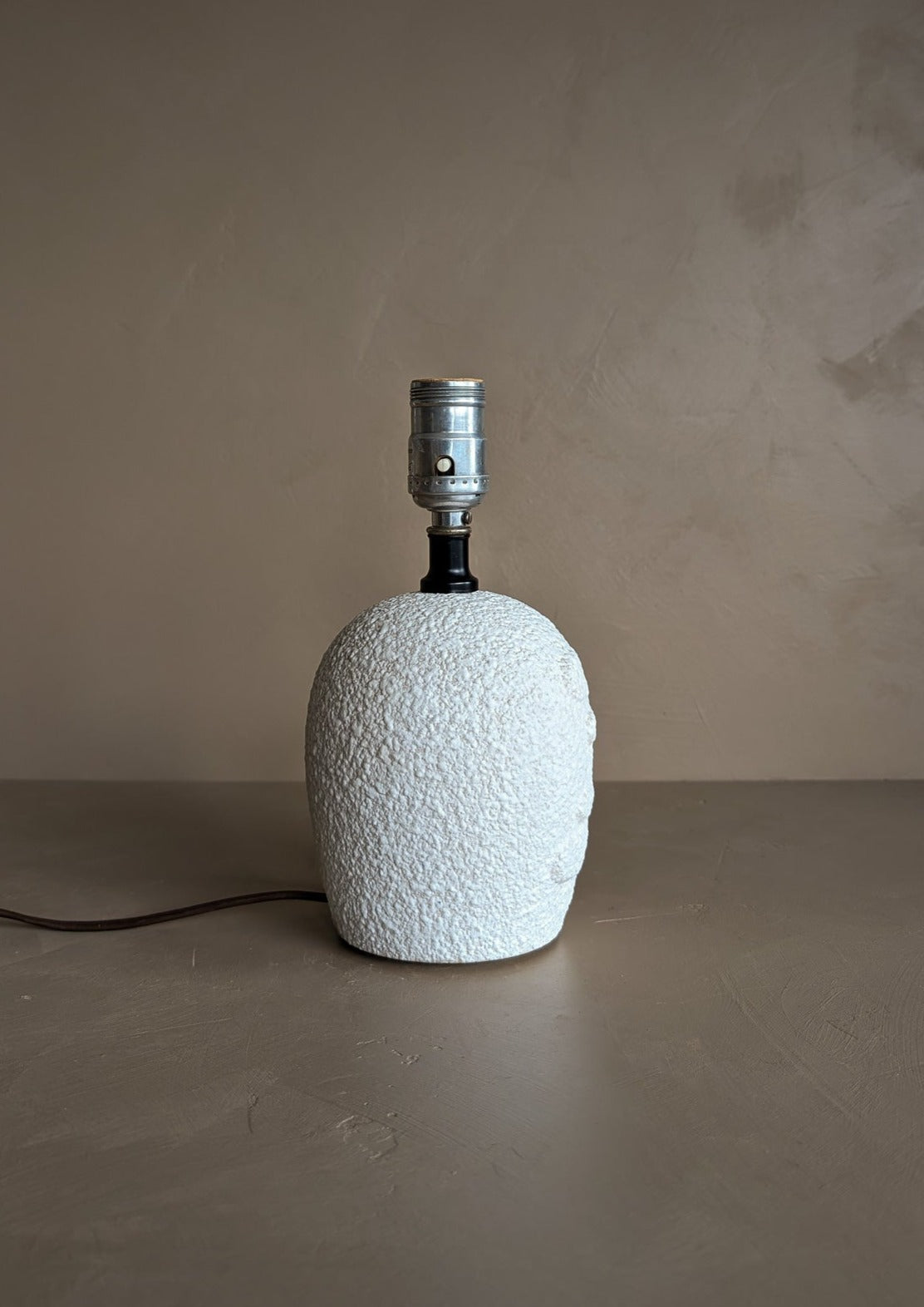 Petite Vintage White Textured Ceramic Lamp