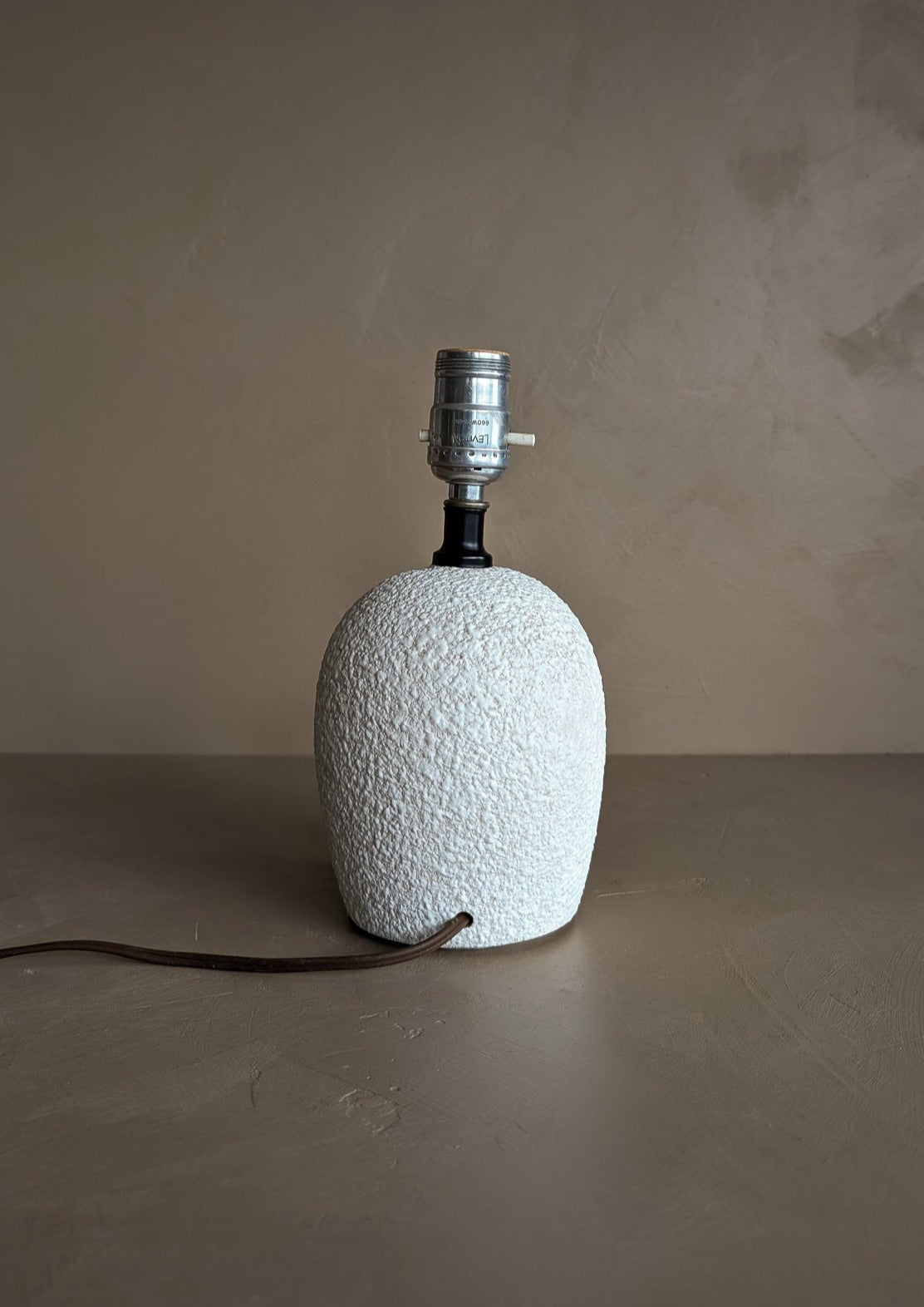 Petite Vintage White Textured Ceramic Lamp