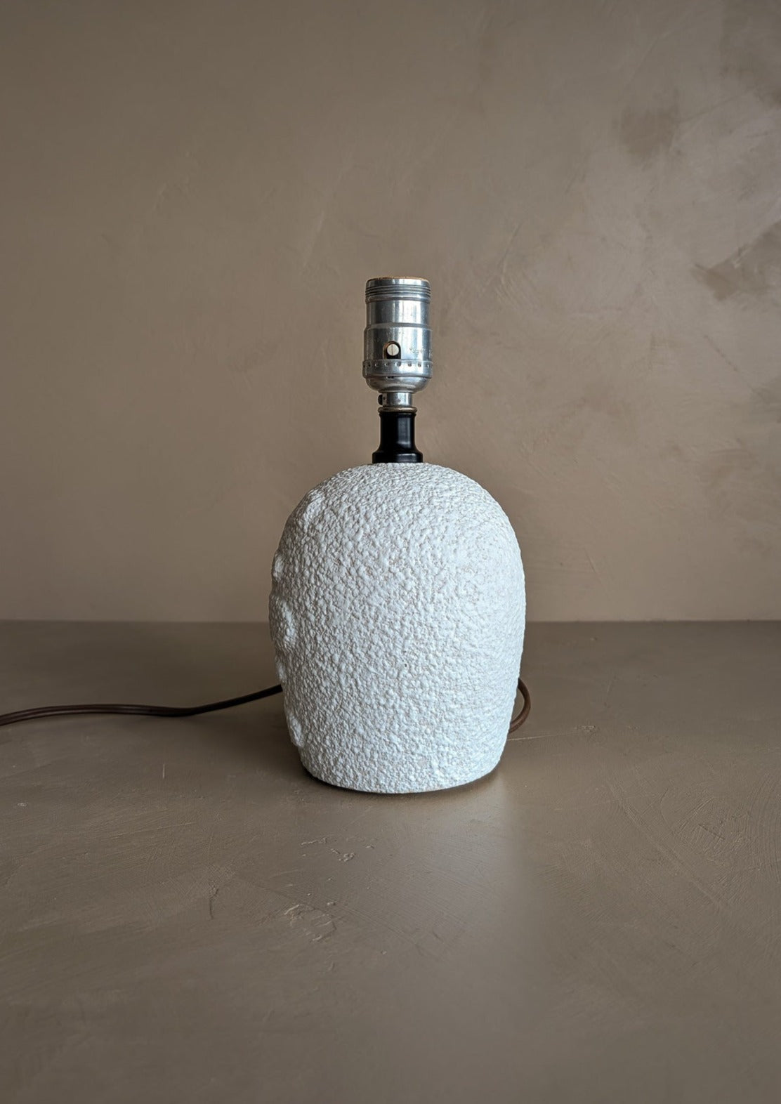Petite Vintage White Textured Ceramic Lamp