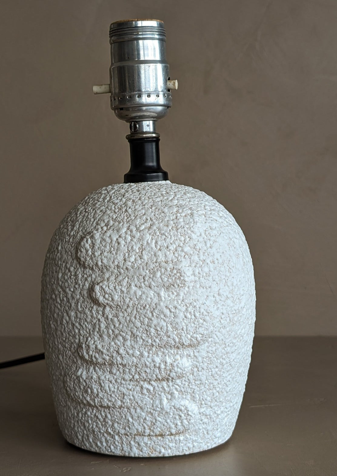 Petite Vintage White Textured Ceramic Lamp