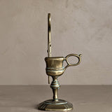 Vintage Brass Victorian-Style Candle Wick Snuffer with Stand