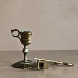 Vintage Brass Victorian-Style Candle Wick Snuffer with Stand