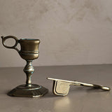 Vintage Brass Victorian-Style Candle Wick Snuffer with Stand