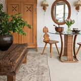 Large Vintage Oval Wicker Mirror