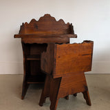 Handmade Vintage Freeform Brutalist Dark Wooden Desk/Table