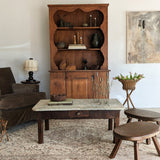 Vintage Wooden Hutch with Scalloped Detailing