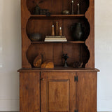 Vintage Wooden Hutch with Scalloped Detailing