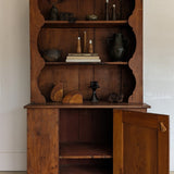 Vintage Wooden Hutch with Scalloped Detailing