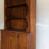 Vintage Wooden Hutch with Scalloped Detailing